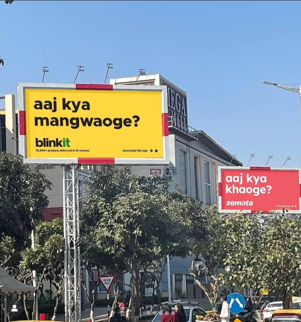 The Blinkit + Zomato Billboard ‘Banter’ campaign showed that collaboration does not always need formal partnerships.