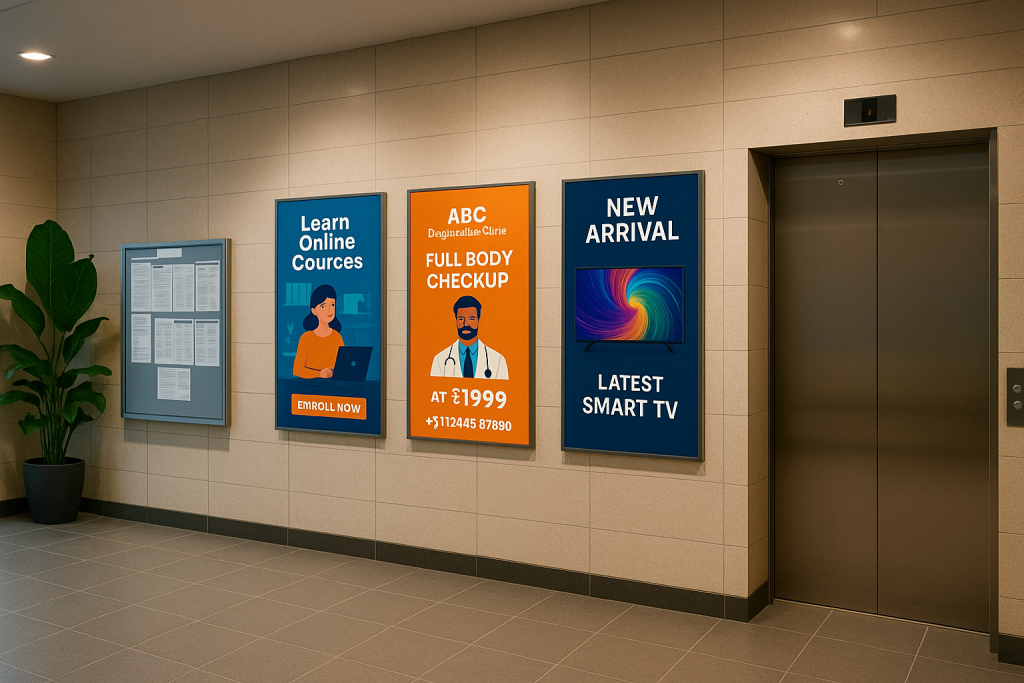 lobby branding, housing society ads, RWA advertising, indoor marketing, MyHoardings