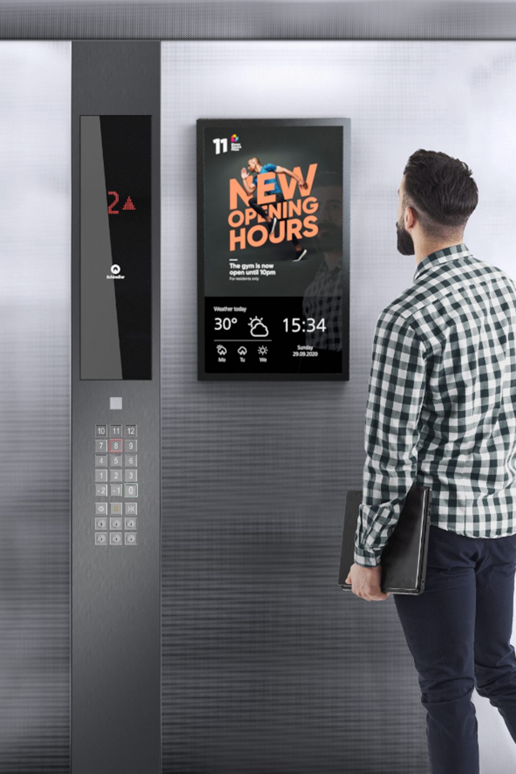 Biscuits / FMCG Brand Ads on Lift Screens in Delhi deliver high-frequency residential DOOH visibility inside apartments.