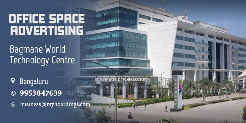 Office space advertising in Bagmane World Technology Centre,Bengaluru.Lift Branding,Kiosk advertising in company offices in Bangalore