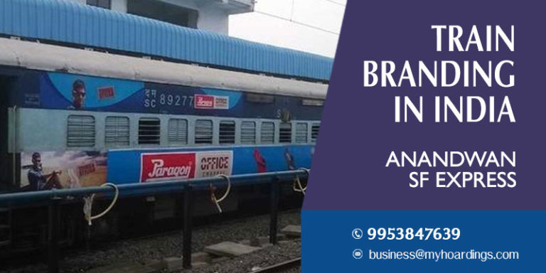 Train wrap ads on Anandwan SF Express Train.Train advertising company in Telangana and Maharashtra.