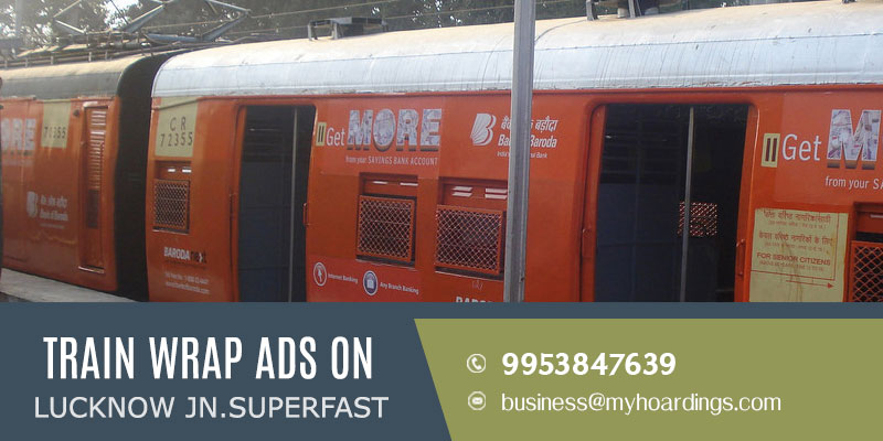 Train wrap ads on Lucknow junction superfast Train
