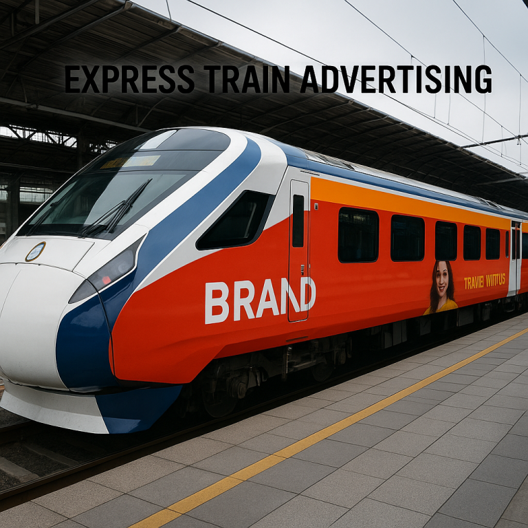 high-speed train ads, luxury transit branding, premium audience marketing, vande bharat wraps, intercity train advertising
