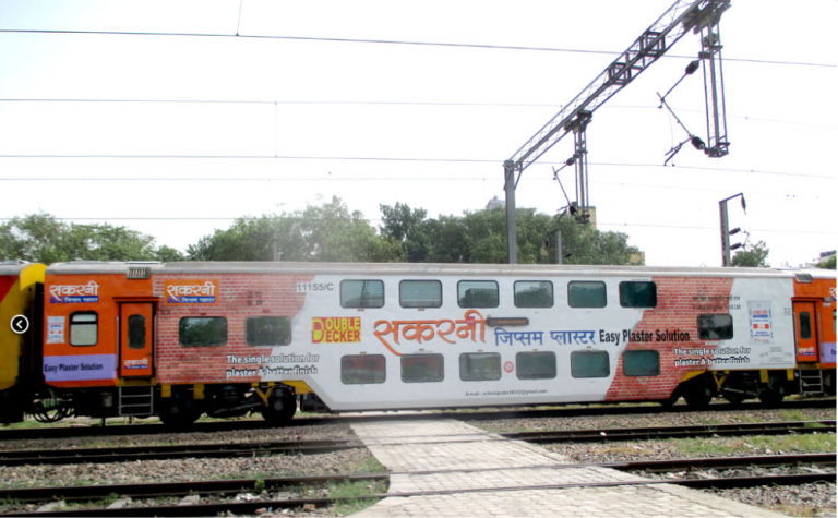 Train Advertising India, Double Decker Train Branding, Chennai Bangalore Train Ads, Intercity Train Media, MyHoardings, Railway OOH, South India branding