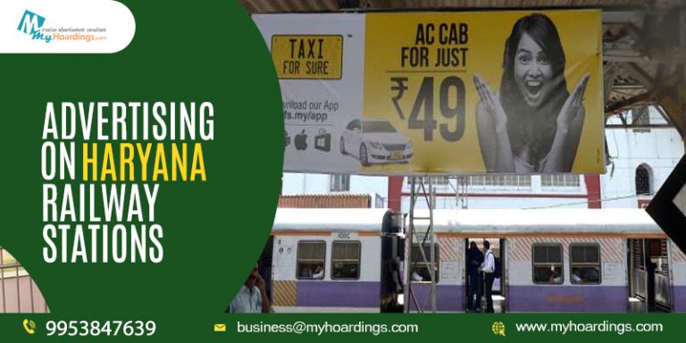 railway advertising Haryana, train station branding, platform ads, transit media Haryana, railway station advertising