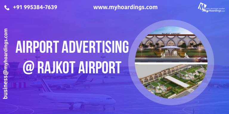 Rajkot airport advertising, Hirasar airport branding, airport media Rajkot, transit advertising Gujarat, airport digital signage