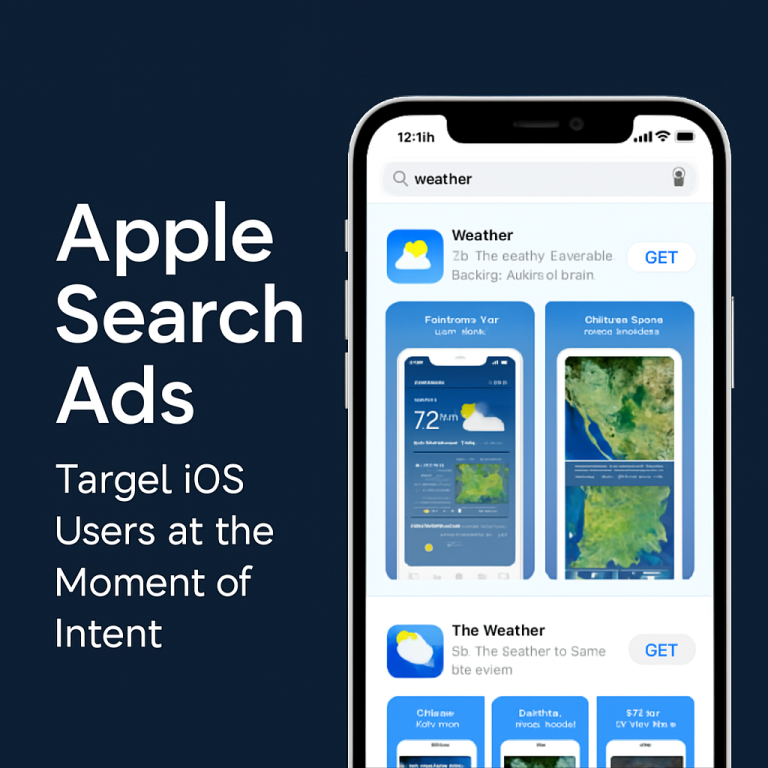 Apple Search Ads, iOS app marketing, App Store promotion, Keyword-based advertising, iPhone user targeting