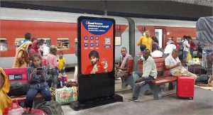 railway station advertising Delhi, transit media India, metro and rail branding, outdoor advertising, platform ads, MyHoardings, Delhi brand promotion