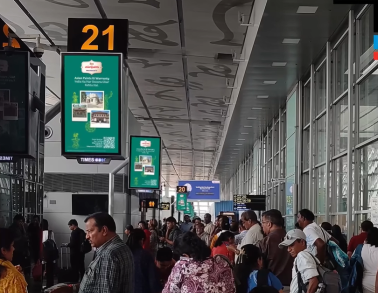 Asian Paints airport campaign, airport OOH advertising, trusted brand messaging, airport branding India, outdoor advertising strategy