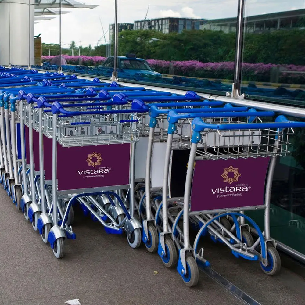Luggage trolley advertising at Indian airports offers mobile brand visibility with high reach and strong recall.