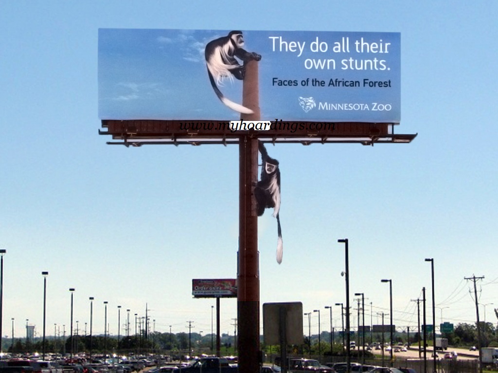 stunt by monkeys outdoor Ads, Billboard Advertising, Creative Ads