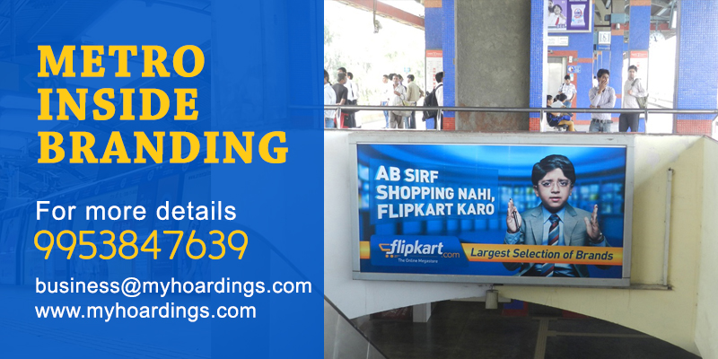 Metro station branding from MyHoardings. Rajiv Chowk Metro station Branding,Delhi Metro branding agency.DMRC media booking company