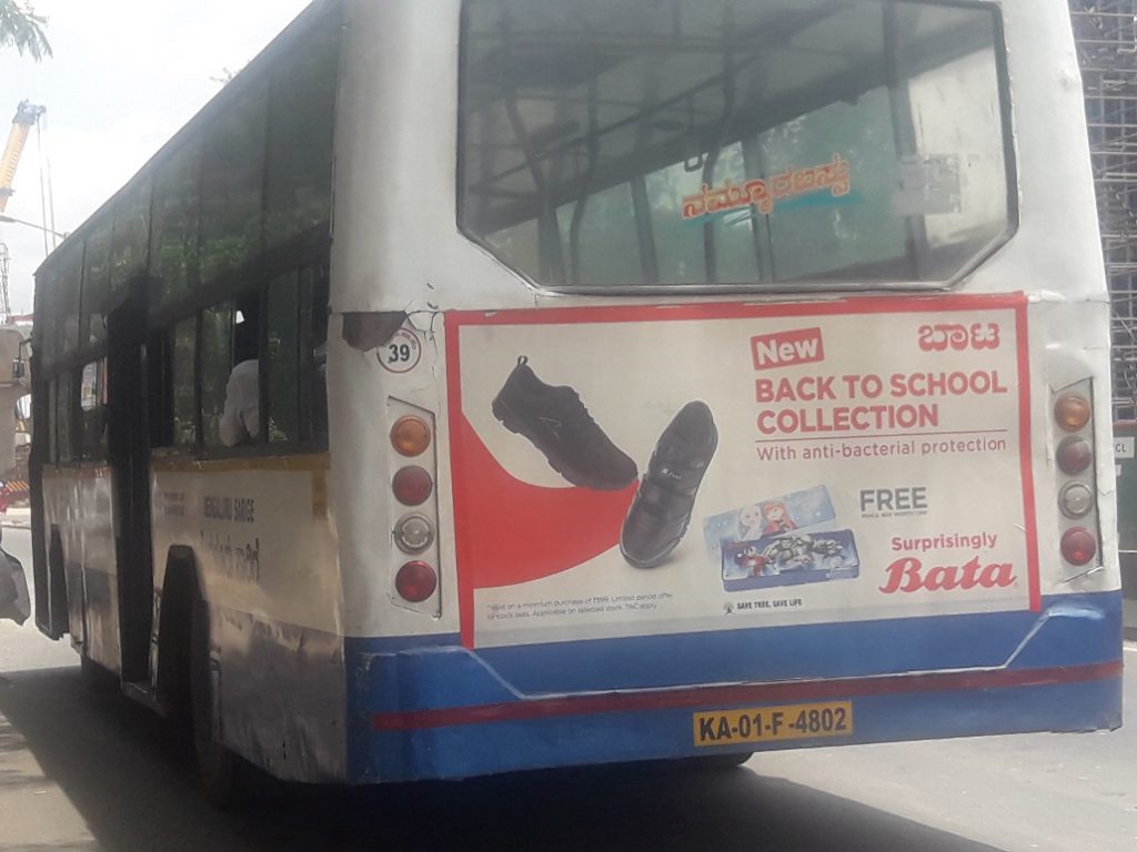 Non AC Bus Branding on BMTC buses.Bengaluru Bus Advertising becoming hot transit media after Hoardings ban inBangalore.Bus Advertising,BMTC Bus Ads,Bangalore Bus Advertising