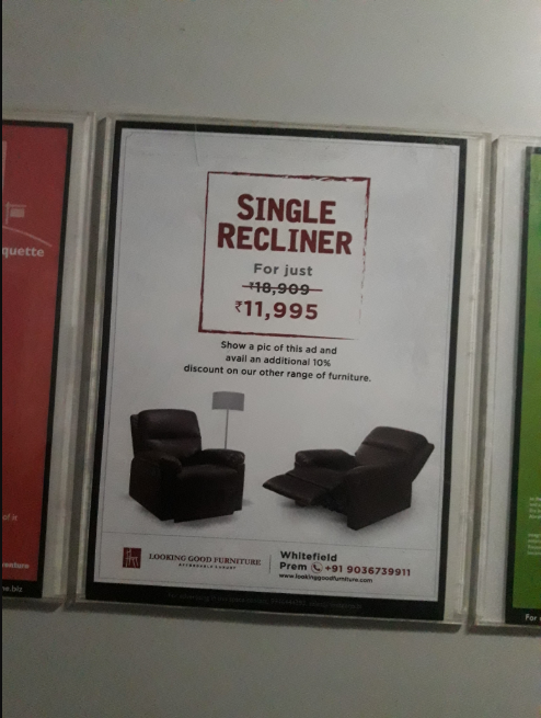 Lift Branding for Looking Good Furniture in Bangalore.RWA Advertising in bangalore. Elevator Ads in Bangalore