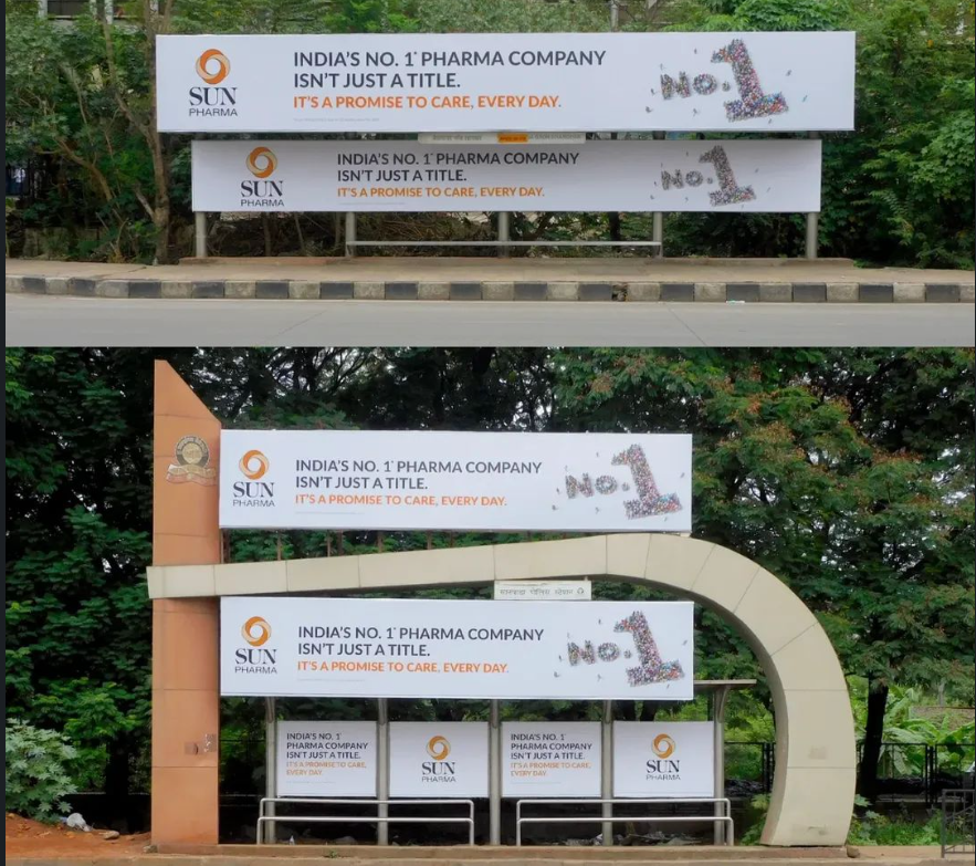 Pharma Advertising India, Outdoor Ads Delhi Mumbai, High Impact Campaigns, Sun Pharma Promotion, Brand Visibility Strategies