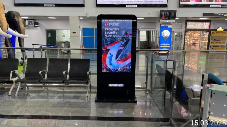 Coimbatore Airport Ads, Trend Micro Campaign, Airport Branding India, Cybersecurity Advertising, Airport Media Strategy