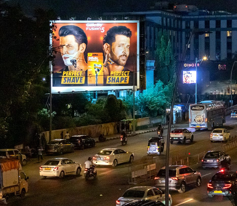 Gillette billboard campaign, Mumbai outdoor ads, men’s grooming marketing, MyHoardings campaigns, brand visibility India