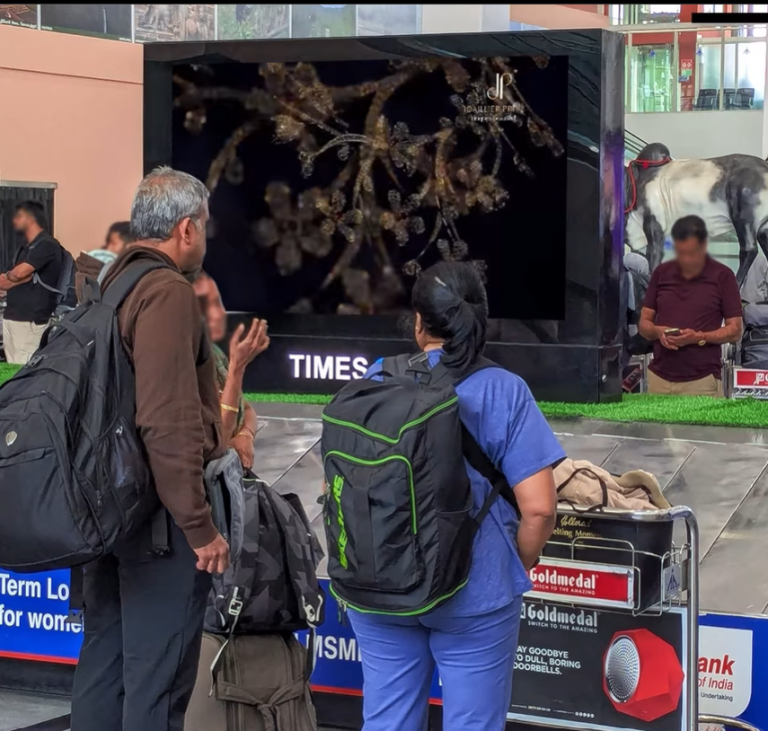 Joaillier Privé campaign, airport advertising Coimbatore, luxury jewellery branding, premium OOH, travel retail marketing, MyHoardings, Coimbatore brand promotion
