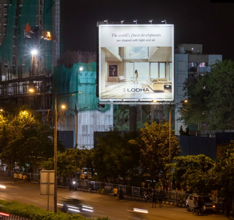 Lodha real estate ads, Mumbai OOH campaign, Western Express Highway hoardings, luxury property branding, MyHoardings real estate