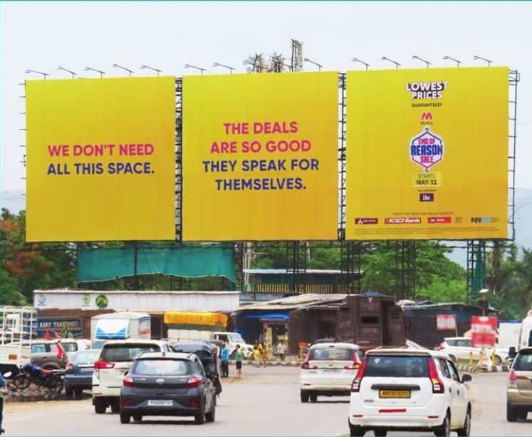 Myntra campaign, OOH advertising India, End of Reason Sale, fashion marketing, minimalist advertising, MyHoardings, retail brand promotion