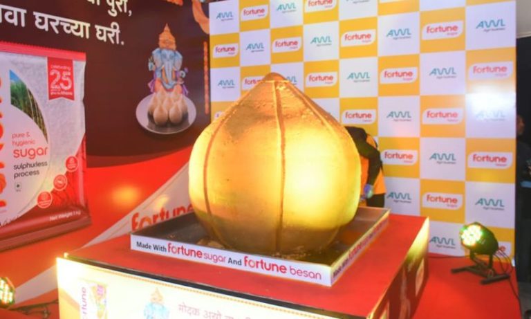 Fortune Foods, Ganesh Chaturthi branding, Girgaon Cha Raja OOH, largest modak campaign, festive brand activation, MyHoardings, cultural marketing India.