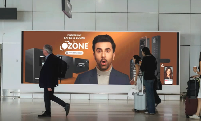 Ozone Group displays security innovation through large-format video wall ads at Delhi Airport