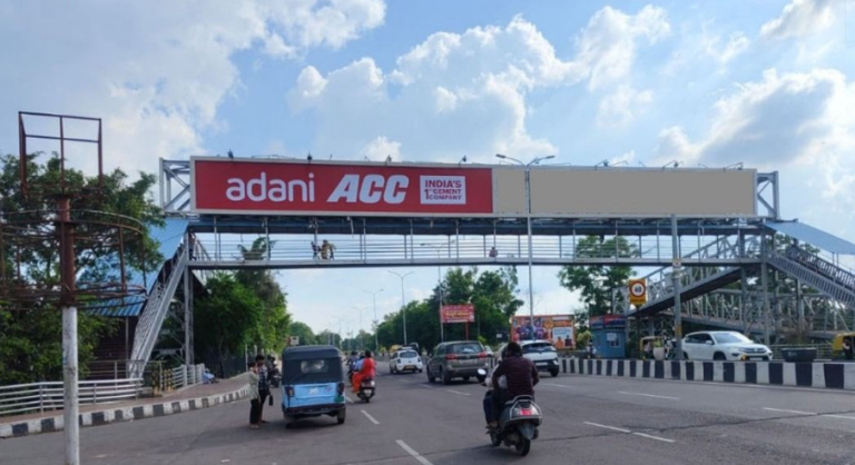 Adani ACC Cement OOH advertising campaign in Lucknow showcasing large outdoor hoardings and brand visibility.