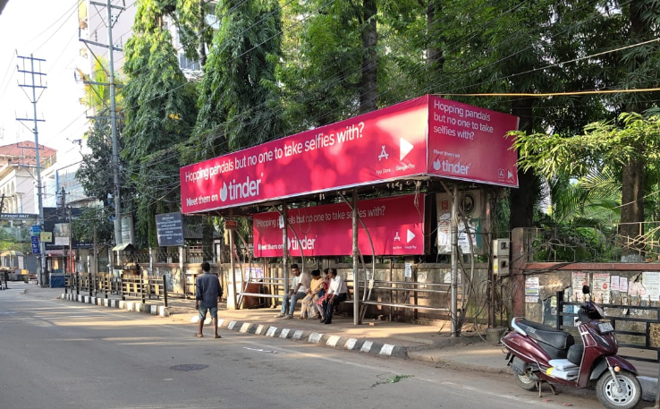 Tinder, Guwahati OOH, Assam bus shelter ads, Durga Puja campaigns India, youth outdoor advertising, MyHoardings