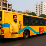 bus branding campaign, transit media India, outdoor advertising, bus wrap marketing, moving billboards, MyHoardings, brand promotion