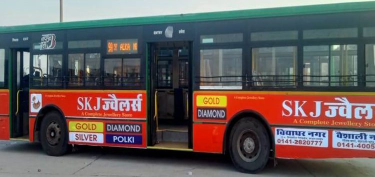 Non-AC Bus Branding Jaipur, JCTSL Bus Ads, Jaipur Transit Advertising, Low-Cost OOH Media, Public Transport Branding