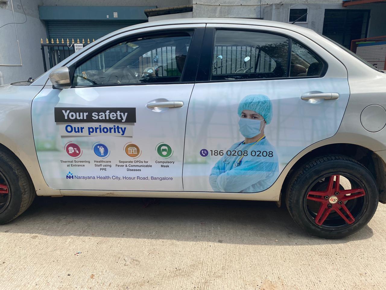 Narayana Health Car Wrap Campaign Promotes Safety & Trust