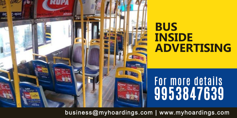 bus interior advertising, in-bus branding, transit media India, commuter engagement, OOH advertising, MyHoardings, brand visibility